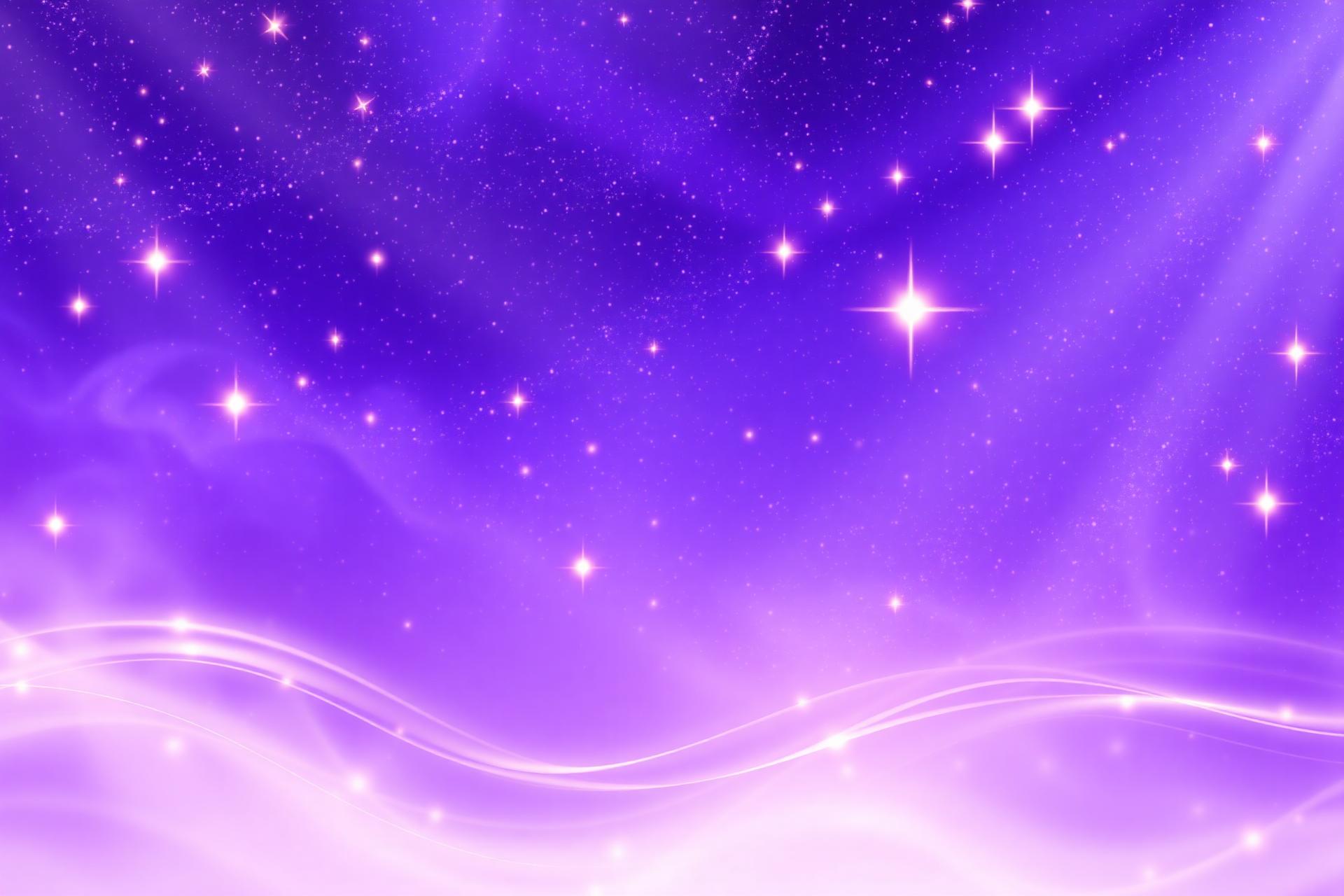 Mystical purple night sky with stars